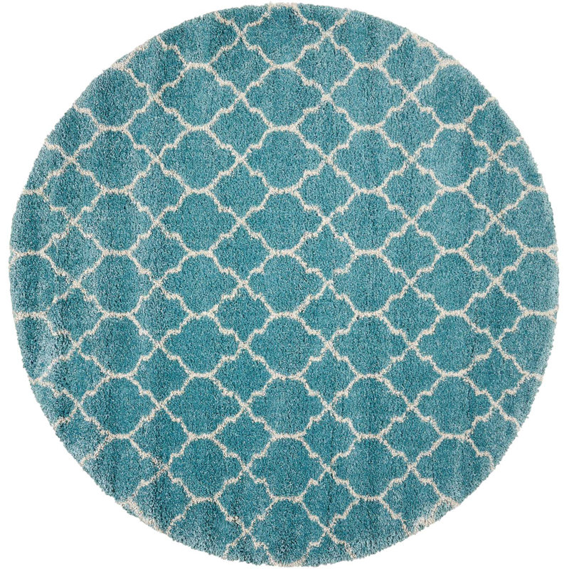 Tapis marocain à poils longs Sigrid, Rond 7 pi 10 po