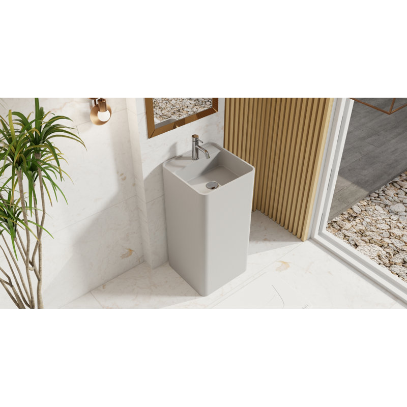 Lavabo de salle de bain autoportant Badeloft, Gris mat