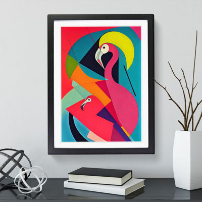 Flamingo in Abstract No.4 - Framed Print