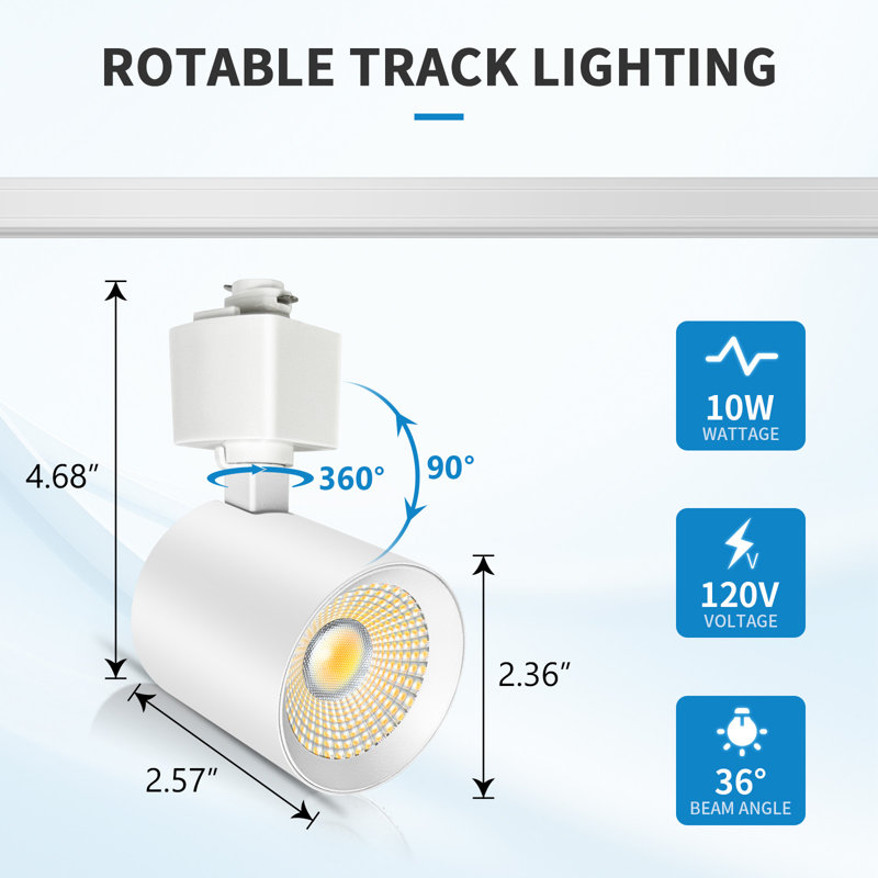 Ensemble d'éclairage sur rail DEL de type H à 5 températures de couleur réglables, 3 spots de 800 lumens et 10 W à intensité variable, rail de 1,12 m, IRC 90+, sans scintillement, câblé, idéal pour galerie, boutique ou salon.