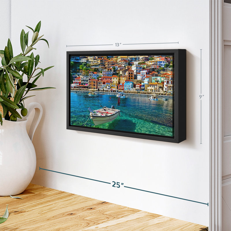 Plage "Impression sur toile Meniera Beach Town", H 9 po x l 13 po