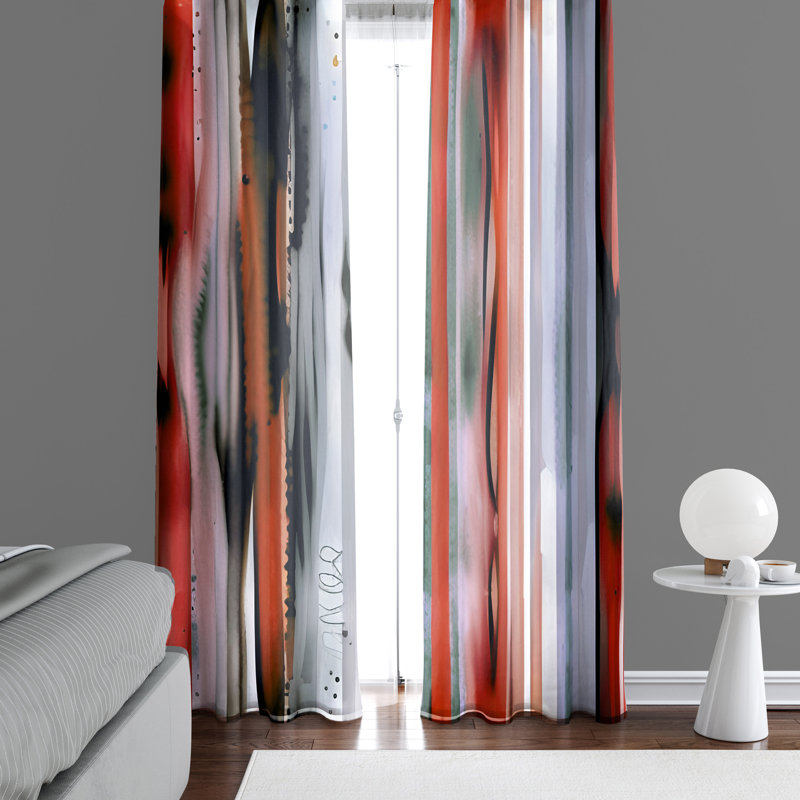 Danielis Semi Sheer Curtain Pair, 40" W x 82" L