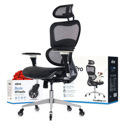 ErgoPro Ergonomic Office Chair, Rolling Desk Mesh Computer Gaming Executive Chair with Blade Wheels