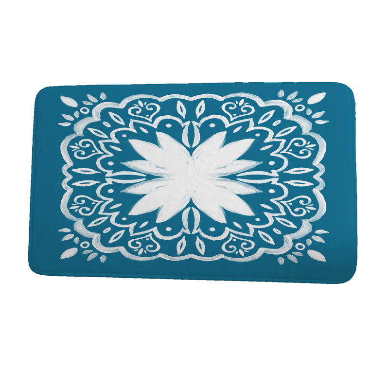 Tapis pour salle de bain Lower Hounslow, L 17 po x L 24 po, Bleu