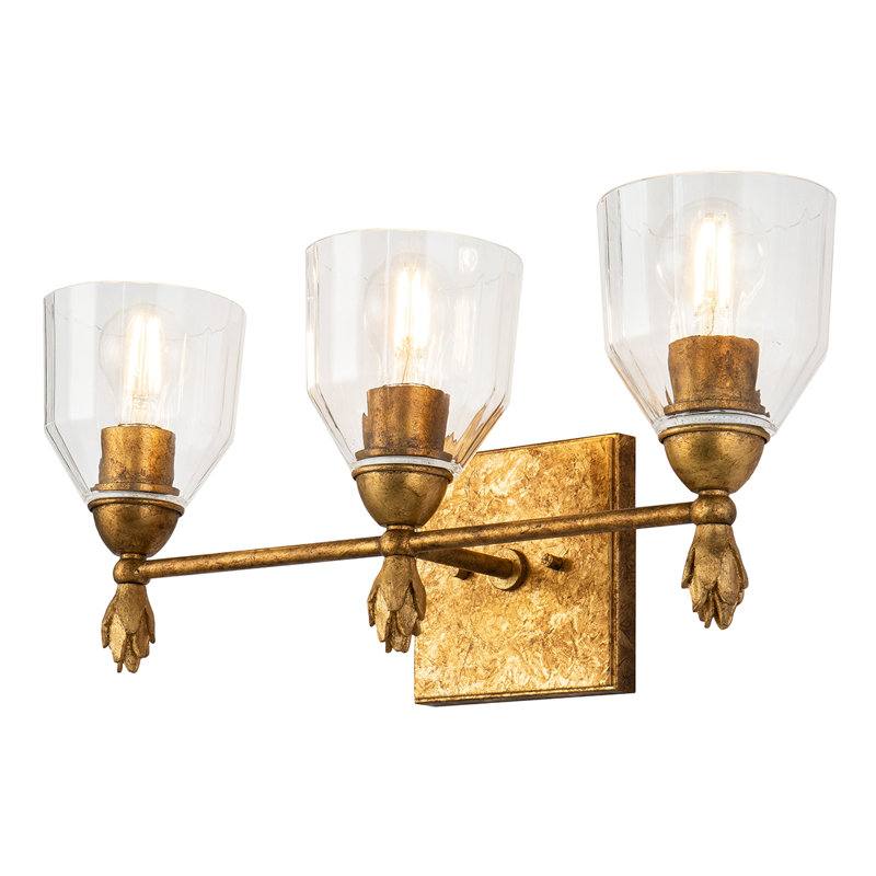 Fun Finial 3 Light Vanity Light, Gold