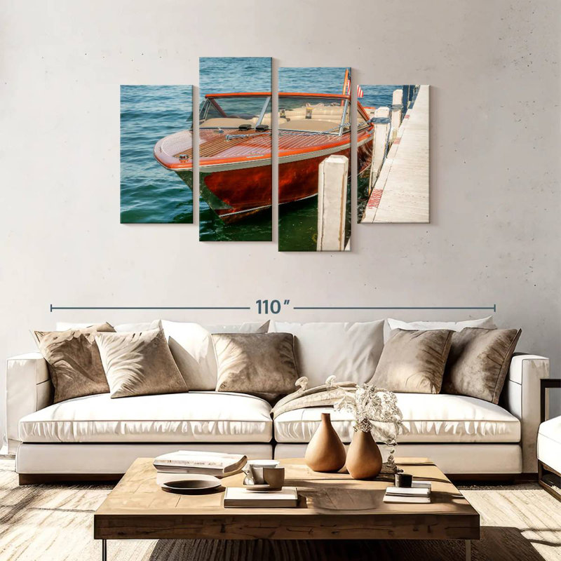 Bateau Mehar amarré à Fontana, H 48 po x l 75 po