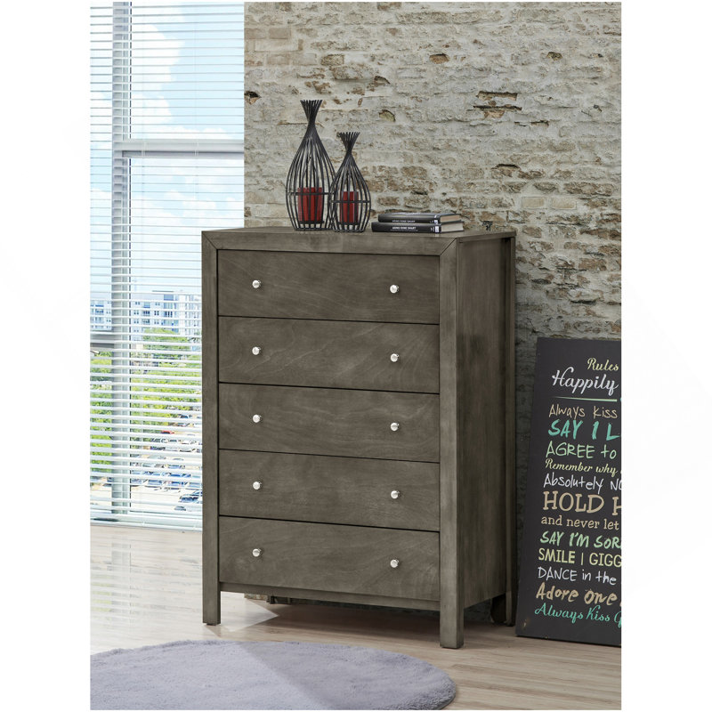 Élégant coffre de rangement transitionnel gris