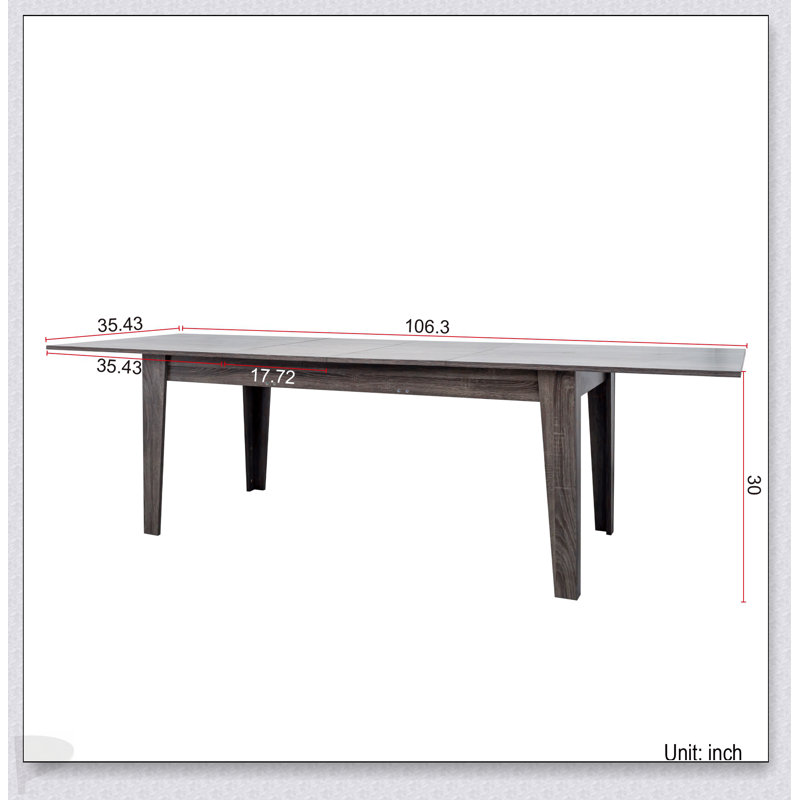 Large Extendable Dining Table, Perfect For Versatile Seating And Elegant Home Decor, 106.3 In