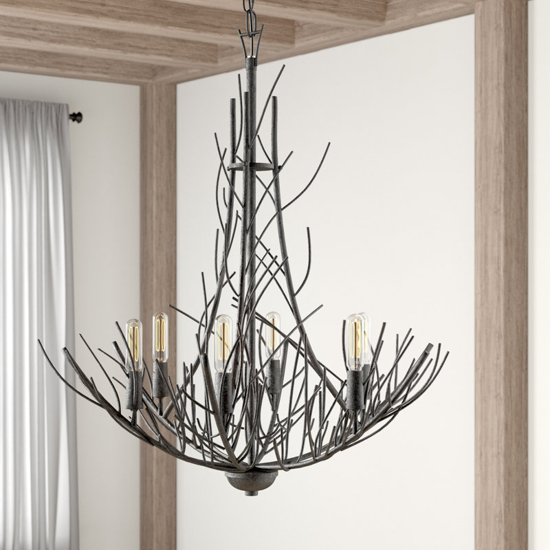 6 - Light Dimmable Tiered Chandelier