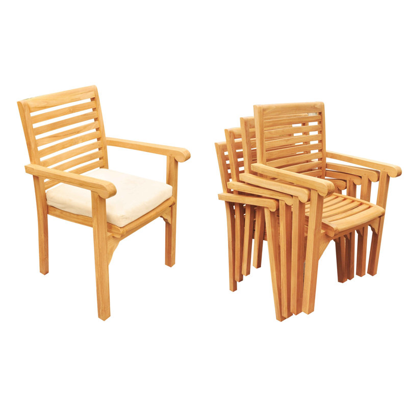 Teak 11-Piece Outdoor Dining Set with Cushioned Chairs