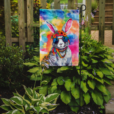 Drapeau de jardin de lapin hippie