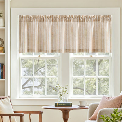 Linen Striped Kitchen Valance