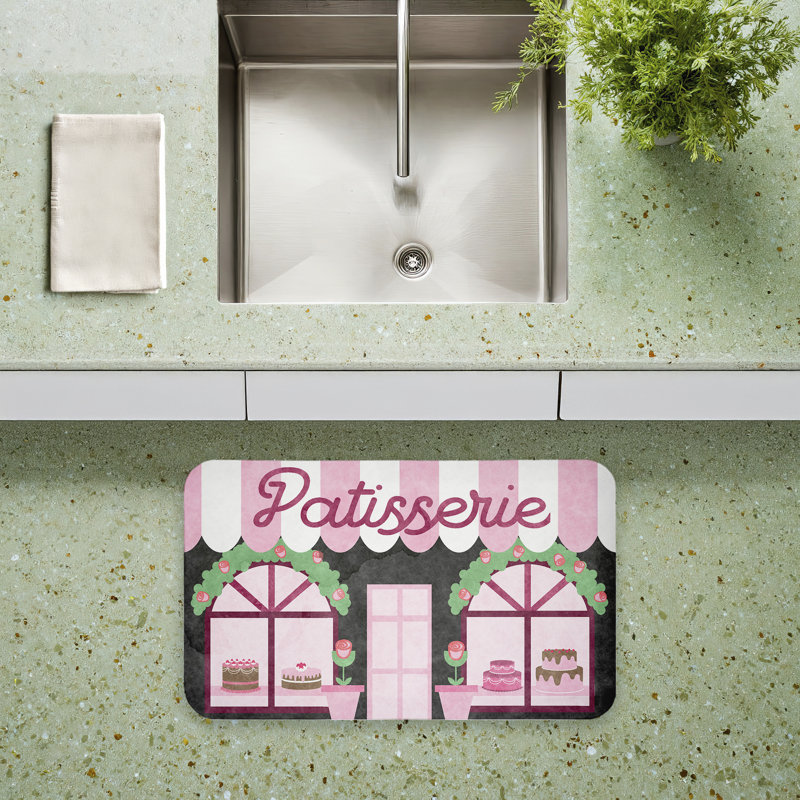 Tapis de sol Patisserie Kitchen Baked Goods, Rose/noir