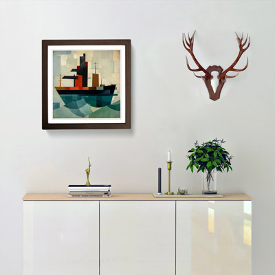 Ship On The Ocean Suprematism No.1 - Framed Print
