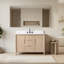 Meuble-lavabo autoportant de 48 po avec plateau en pierre Milano Mist, tablette électrique dissimulée et support pour sèche-cheveux-125008409-125008413