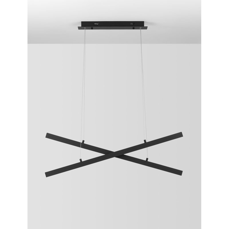 2 - Light Black LED Geometric Pendant