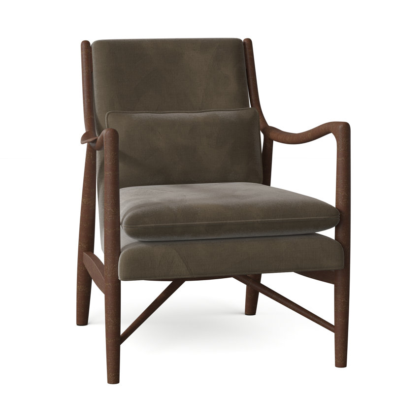 Cole Armchair, Walnut, 9953 Mink Polyester