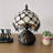 Standwood Tiffany Mini Table Lamp Gold Stained Glass Crystal Beans Included LED Bulb 12"H*8"W*8"D