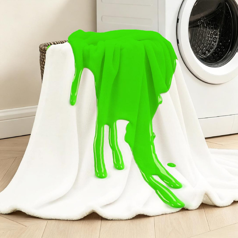 Jeté en molleton vert flanelle ultra doux, imprimé lime blanc à une face, Jeté 50 po x 60 po