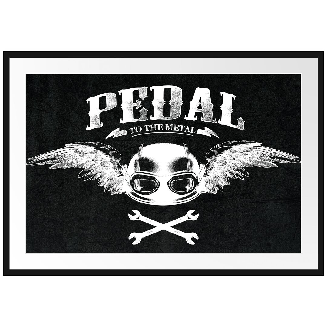 Gerahmtes Poster Pedal Black