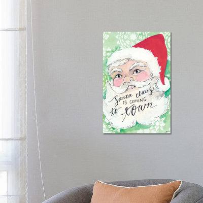 Santa Is Coming to Town 1 Piece Wrapped Canvas Wall Art