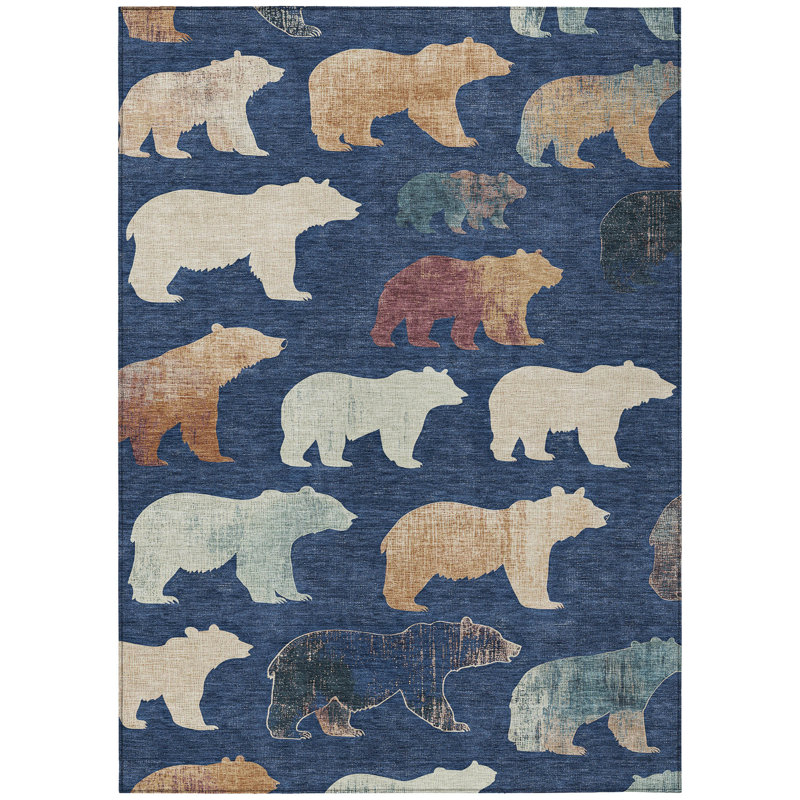 Machine Washable Indoor/Outdoor Adalaide ACN2338 Lodge Rug, Rectangle 5' x 7'6"
