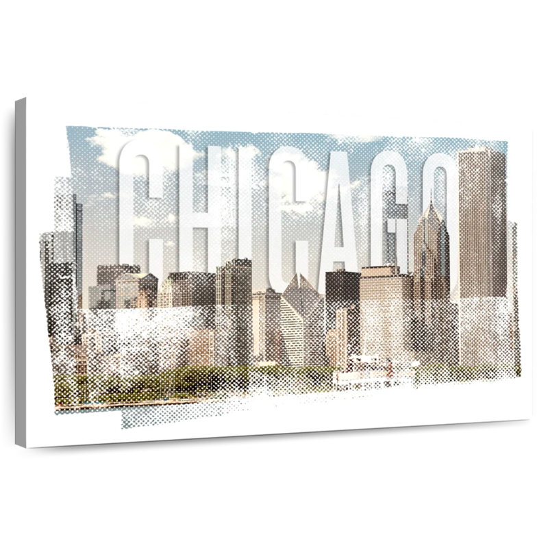 Silhouette d'horizon de Sirecc Chicago, H 16 po x l 24 po