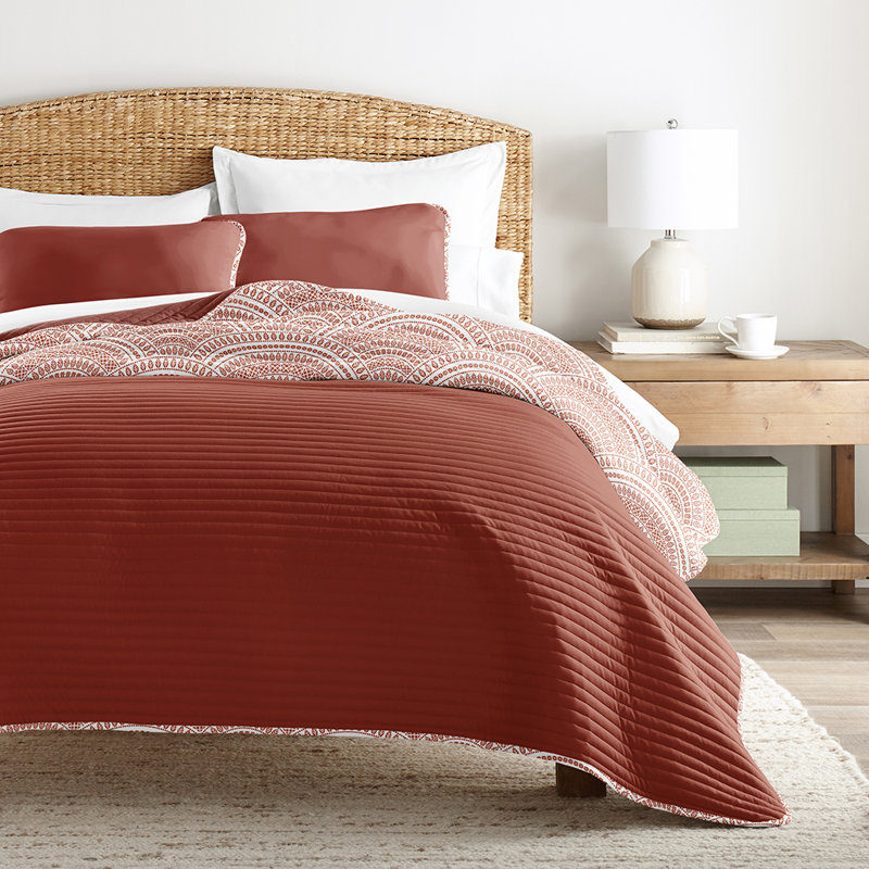 Ensemble de courtepointe en microfibre Becky Cameron, Courtepointe très grand + 2 très grandes taies d, Terre cuite