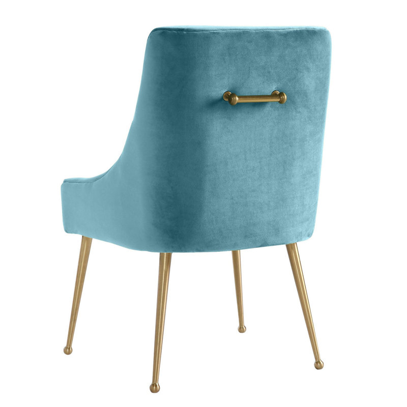 Chaise d'appoint en velours bleu mer Joe, Bleu mer