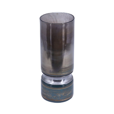 Aurian Glass;Steel Table Vase