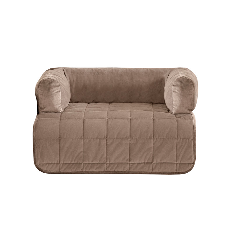 Polyester Slipcover, 7" H x 46" W x 32" D, Brown Polyester