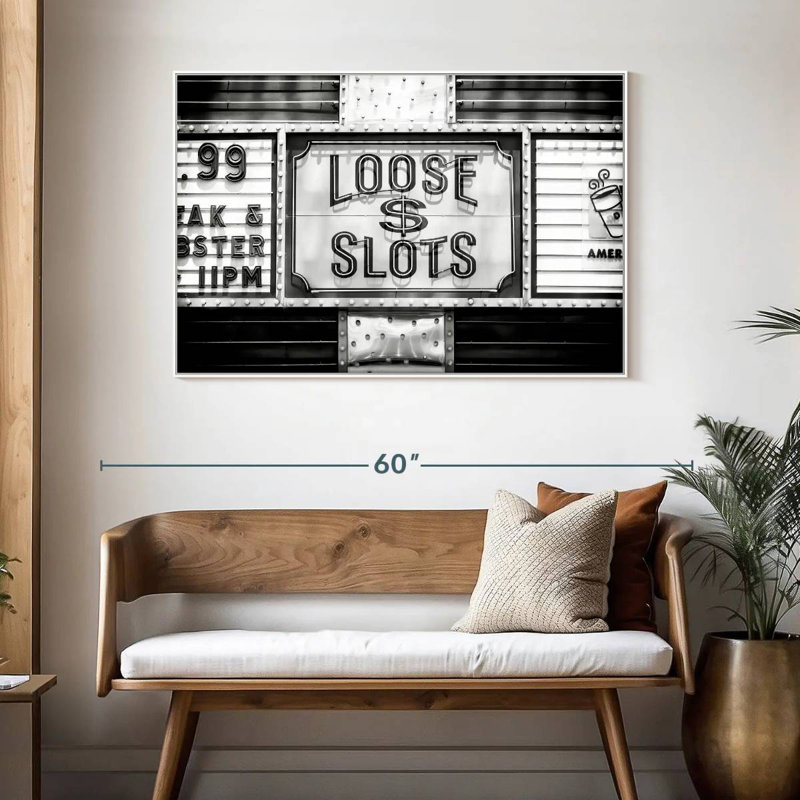 Loose Dollar Machines à sous, 46 po x 31 po, Cadre flottant blanc