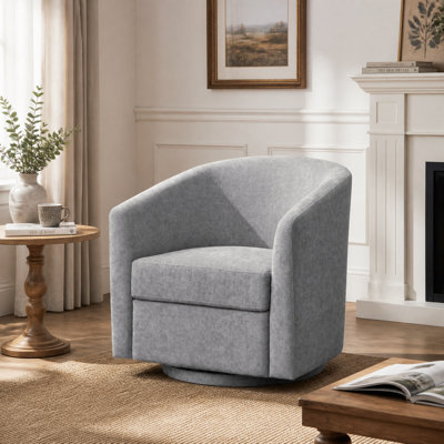 Chenille Upholstered Swivel Accent Chair 