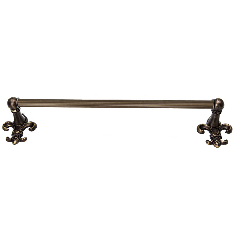 Charlemagne 16 inches c.c {approximately} towel Bar with 5/8 reeded center in Oil Rub Bronze, Antique Brass