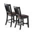 Chaises hautes rembourrées en tissu café foncé