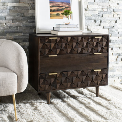 Stylish Ethier 31.8'' Solid Wood Nightstand – 3 Drawer Chest with Mid-Century Modern Tapered Legs