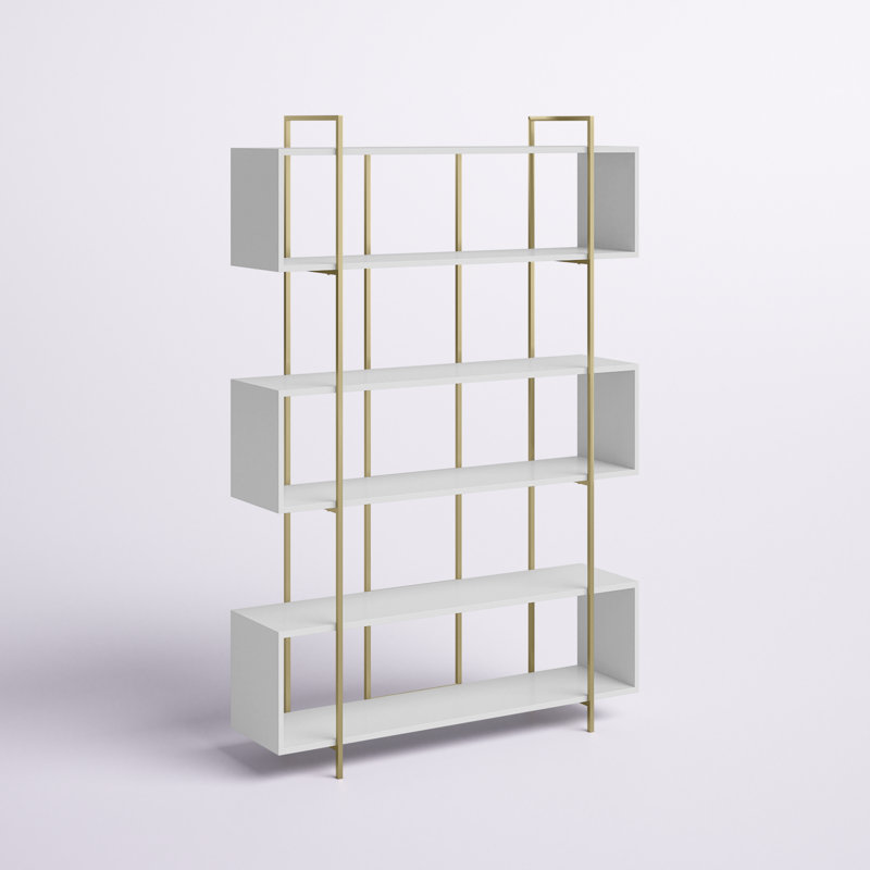 Trumbull Geometric Bookcase, White