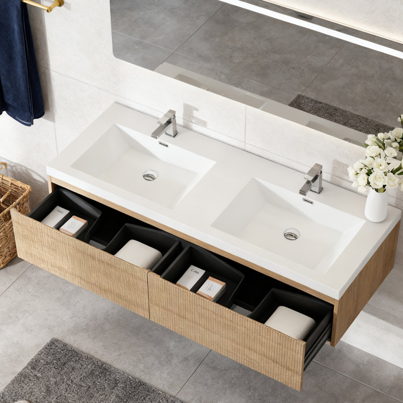 60" Floating Bathroom Vanity with Double Sink