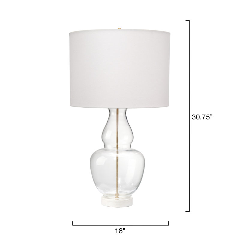 Lampe de table en verre Poised, transparent