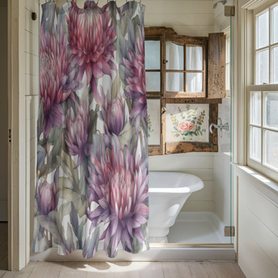 Rideau de douche 1 pièce Floral Répétition