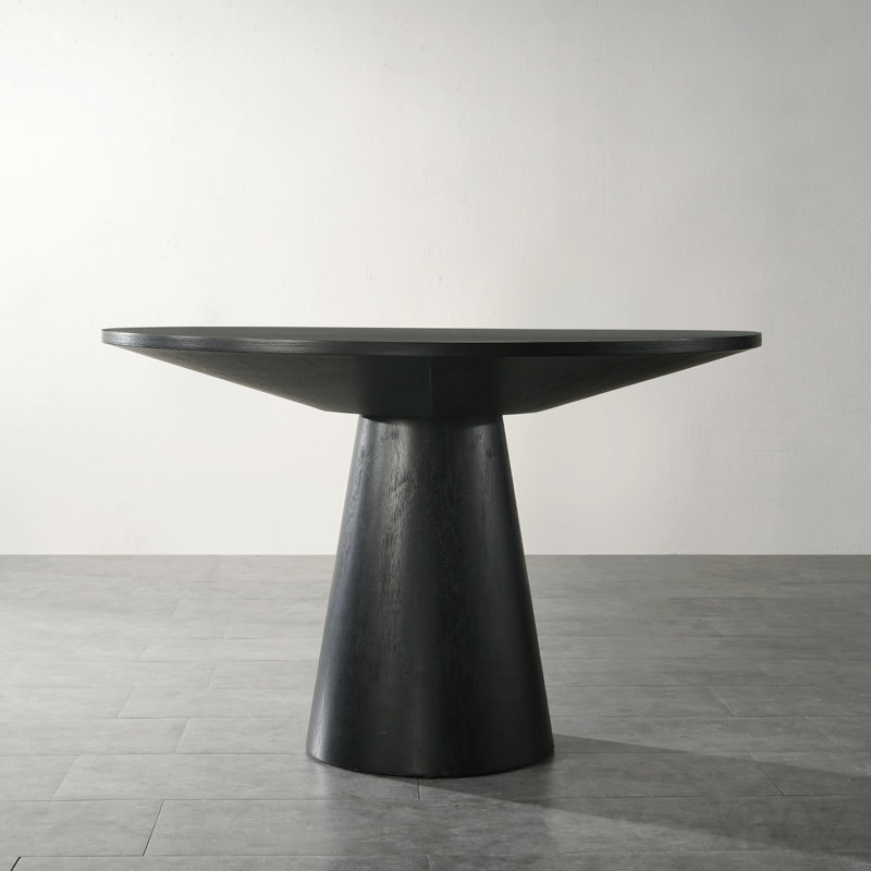 Contemporary 48" Pedastal Dining Table, Ebony