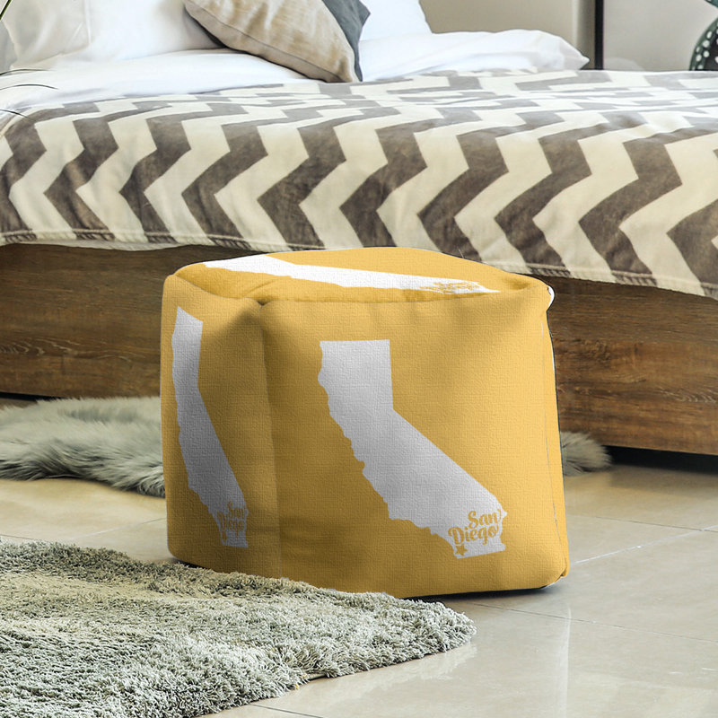 Repose-pieds cube san diego californie, Jaune