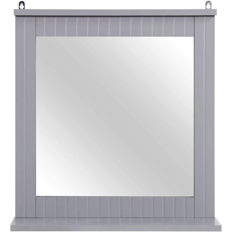 Geva Wood Flat Wall Mirror with Shelves