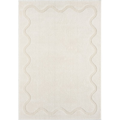 Scalloped Border Area Rug