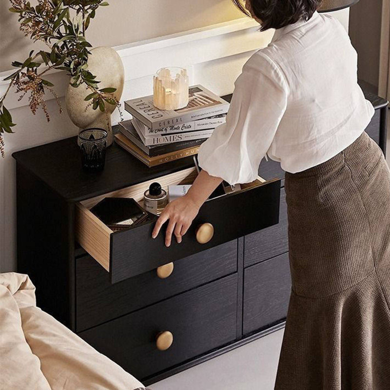 Armoire moderne et simple à 6 tiroirs, Noir