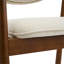 Set of 2 Warm Brown and Beige Upholstered Armchairs with Curved Back, Solid Rubber Wood, 24.02 L x 23.03 W x 30.91 H