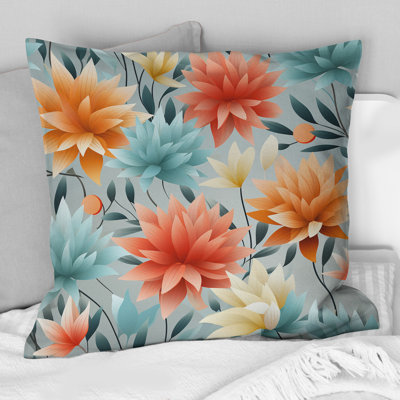 Blissful Mindfulness Mediation - Floral Printed Throw Pillow