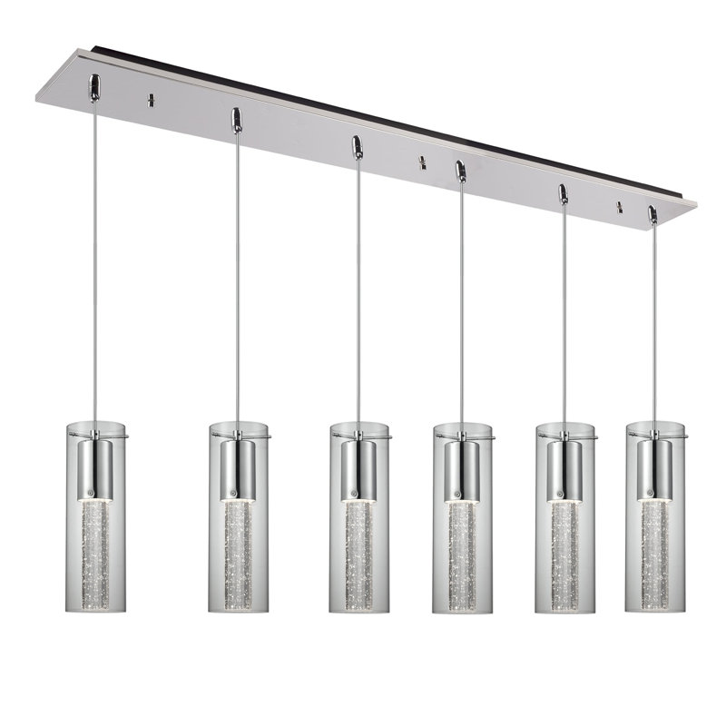 Champagne LED Pendant, 6 Lights, 50 W