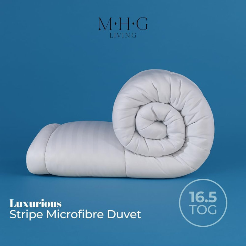 MHG Living Winter Microfibre Duvet 16.5 Tog with Breathable Hypoallergenic Hollowfibre Filling Cooling- Available Single/Double/King/Super King