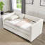 Lit de jour simple, canapé-lit rembourré, le bas se retire pour former un lit, tissu en velours côtelé rayé (86 po x 43,5 po x 34 po)-1438300122